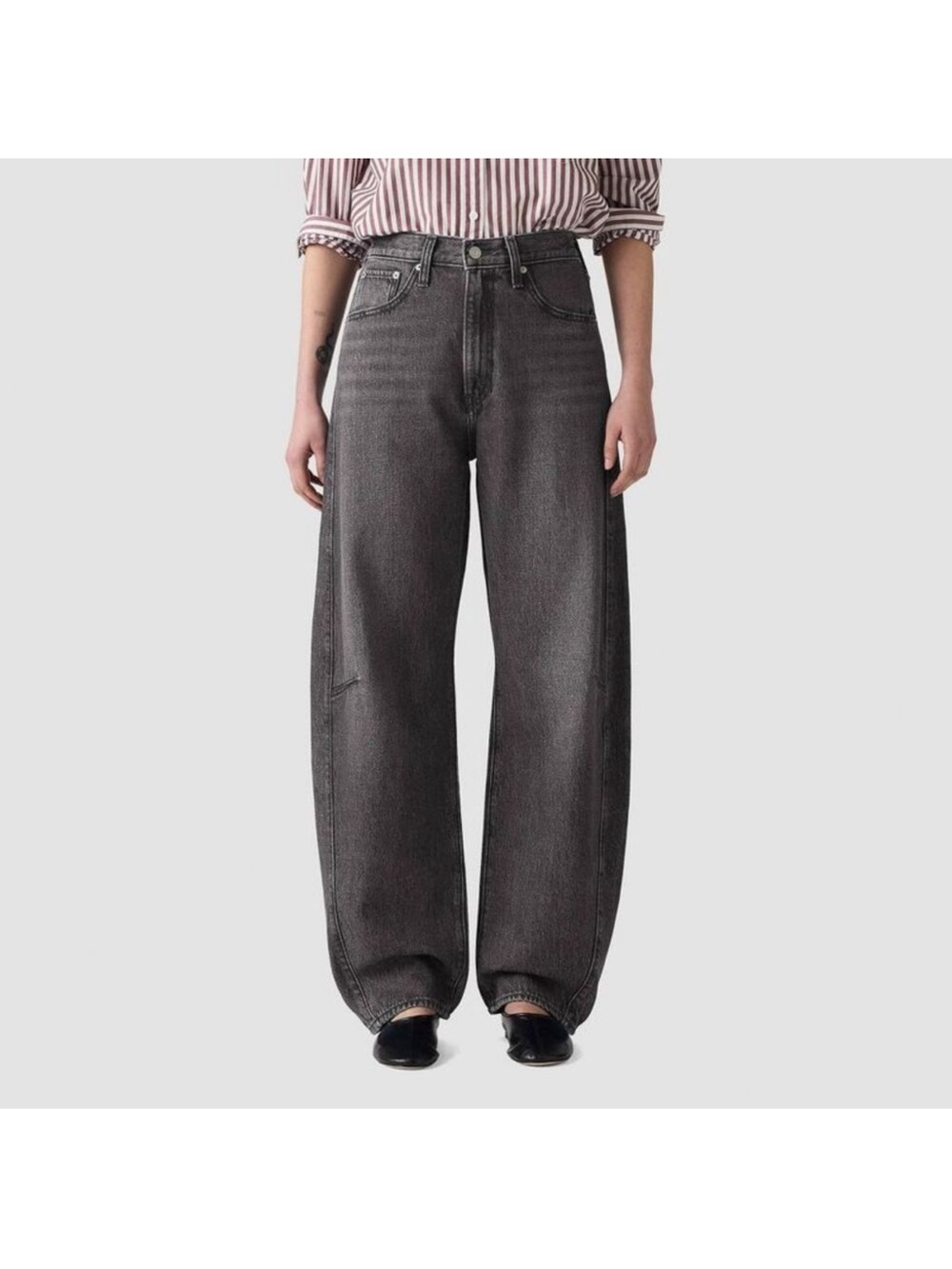 Levi's - Women's Cinch Barrel Jeans  dark charcoal